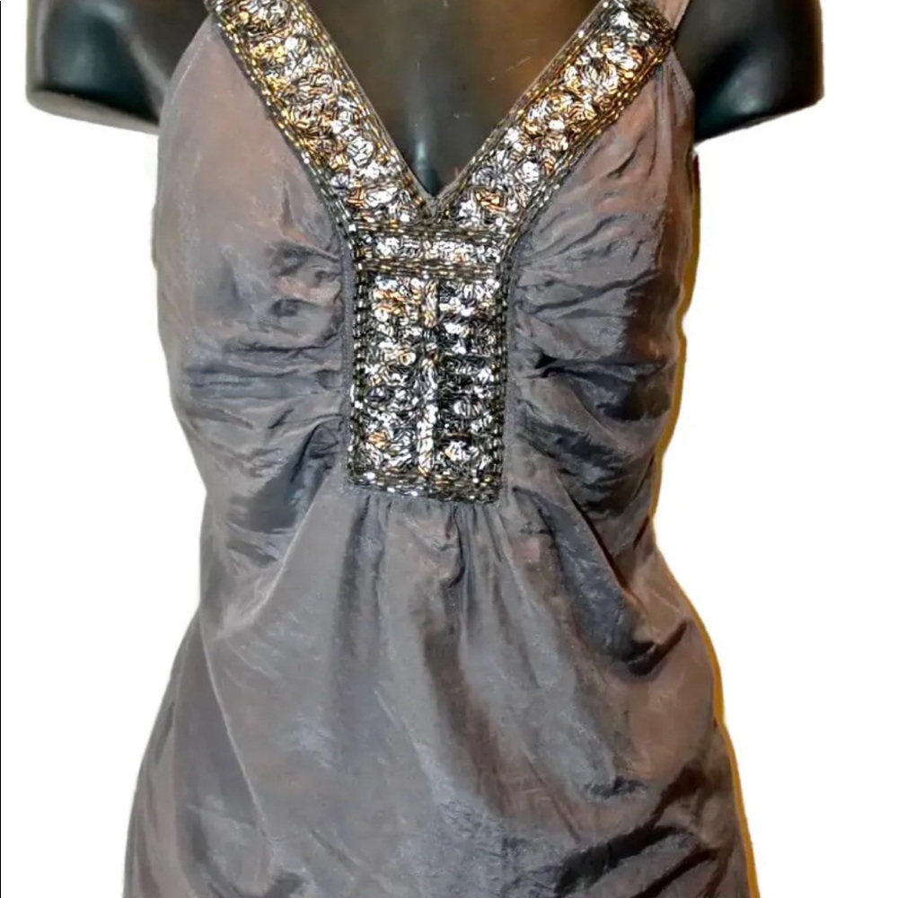 Selected / Femme Womens Beaded  Halter Gray Blouse Size 40